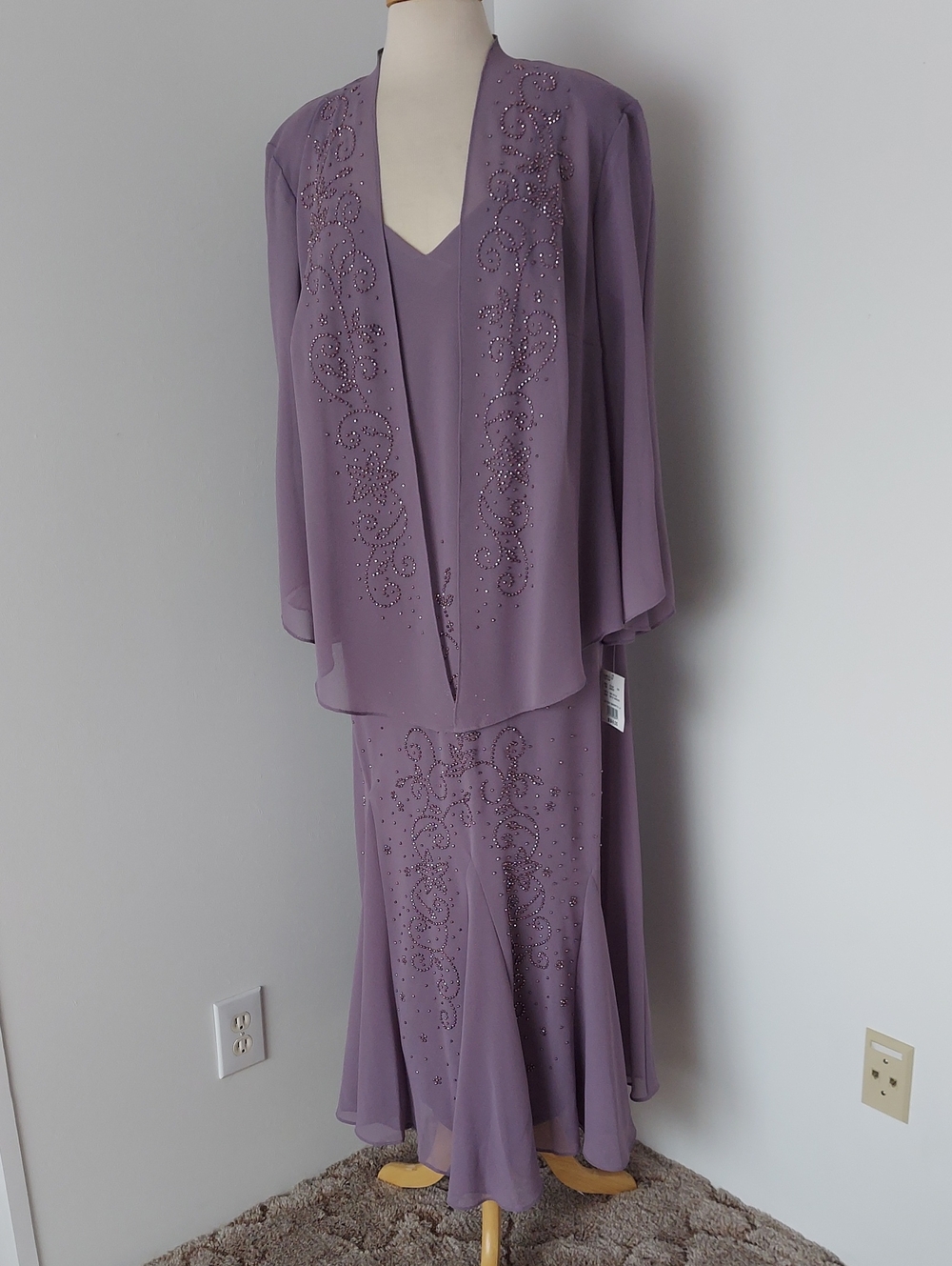 R&M Richards Lavender Two-Piece Evening Set